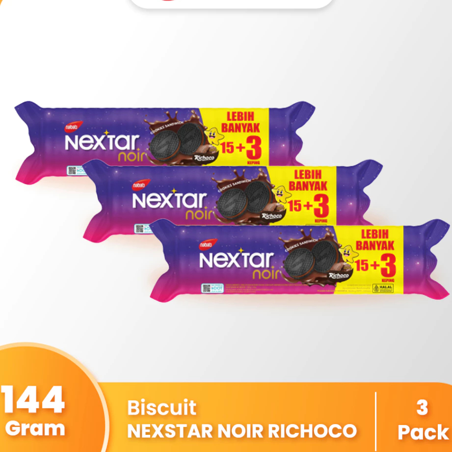 

[Bundle Pack Isi 3] Nextar Noir Richoco 144gr - Biskuit Makan Ringan Kue - Toserba Gadjah - Ekonomis xj 213