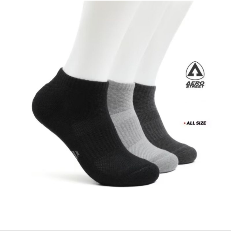 KAOS KAKI AEROSTREET SOCKS SPORT ANKLE BALVEER WARNA CHARCOAL