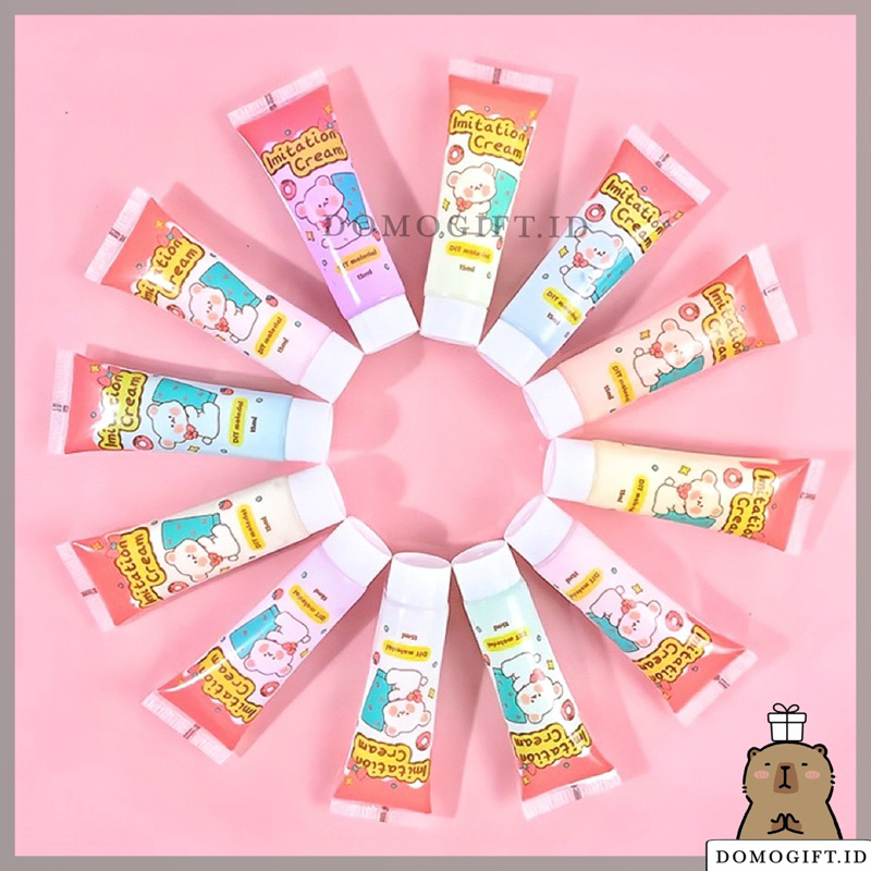 

Lem Cream Warna Warni Buat DIY Clay Simulation Cream Glue Untuk Deco Resin Di Gantungan Aklirik Glue 50 ML