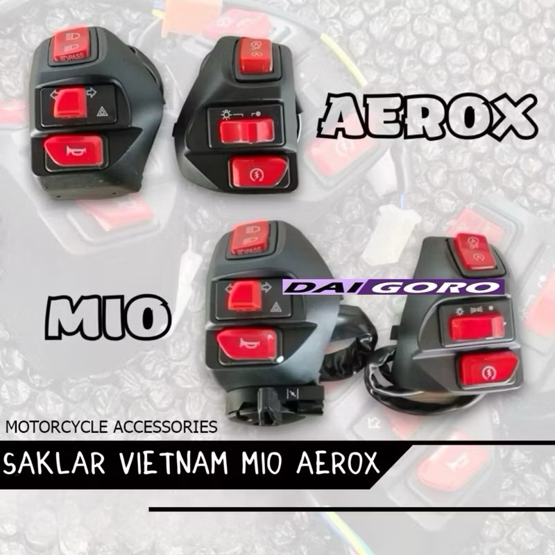 ID SAKLAR SET MIO AEROX KIRI KANAN DOMINO VIETNAM KOMPLIT ENGINE PLUS HAZARD SAKLAR AEROX NEW AEROX
