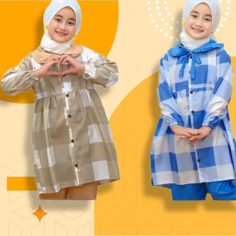 SETELAN GAMIS ANAK PEREMPUAN SET BAJU MUSLIM HARUKA ANAK CEWE USIA 2 SAMPAI 6 TAHUN