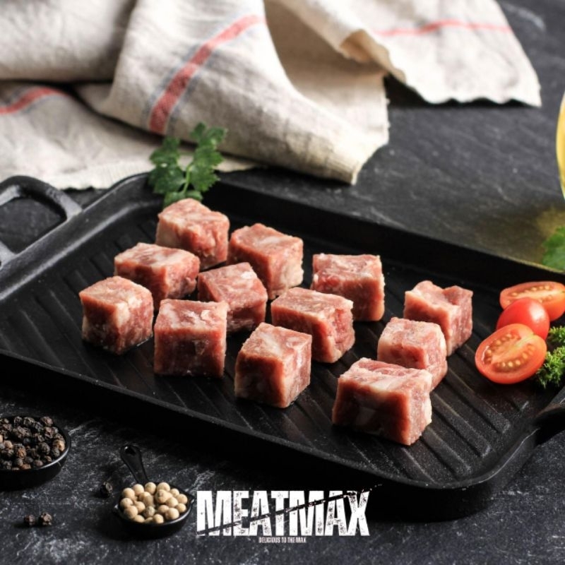 

Promo Meatmax Saikoro Beef Cube Wagyu Meltique AUS Beef Juicy