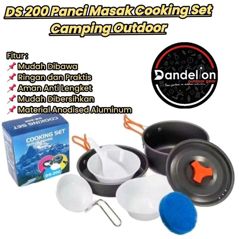 DS 200 Panci Masak Cooking Set Camping Outdoor
