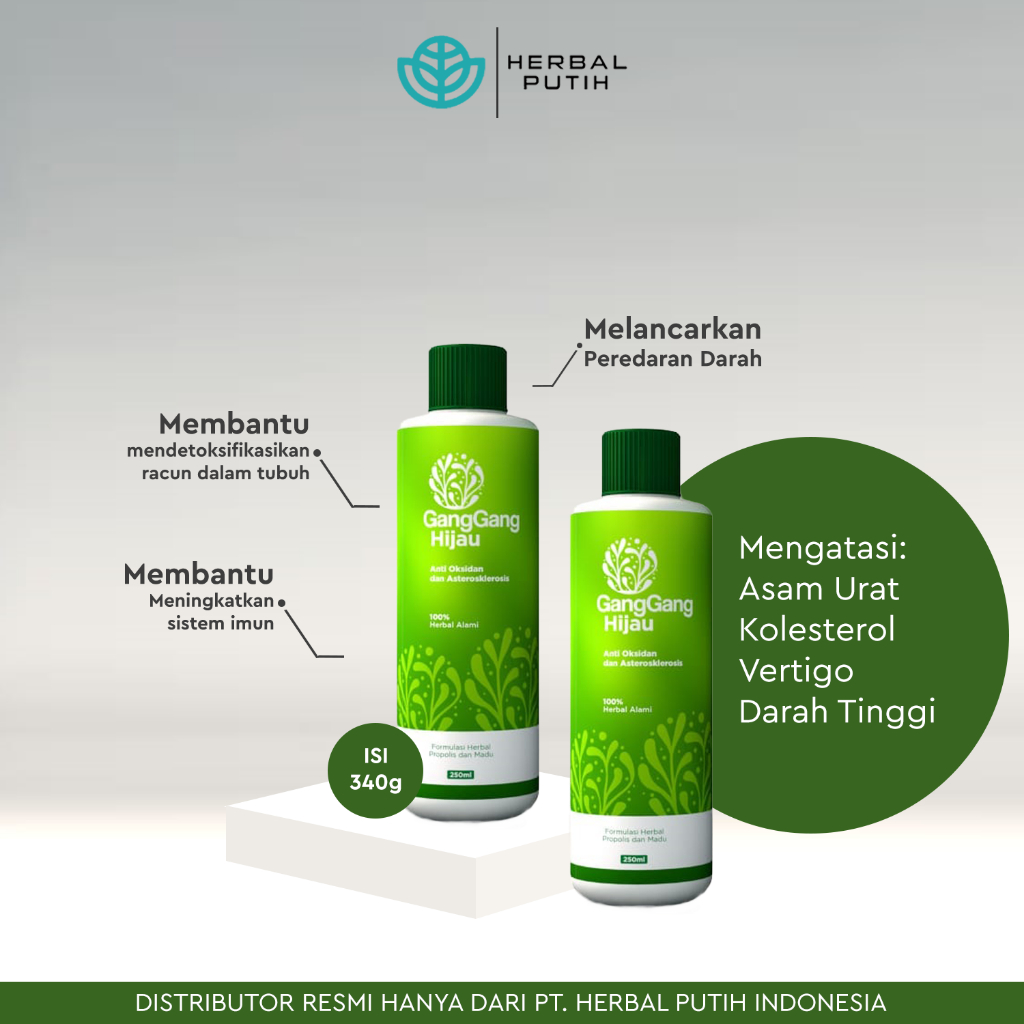 PROMO 2 BOTOL - Madu Herbal GangGang Hijau Original - Obat Sakit Darah Tinggi / Hipertensi - BISA CO