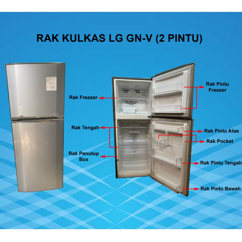 Kepoin aja Rak kulkas lemari es LG 2 pintu seri GNV