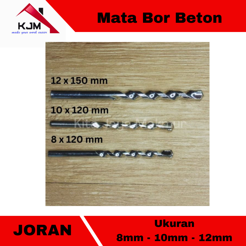 JORAN Mata Bor Beton 8mm / 10mm / 12mm JORAN Mata Bor Tembok Dinding Beton