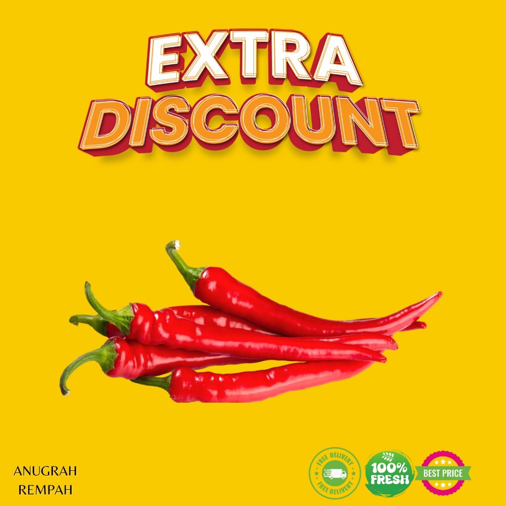 

KIRIM INSTAN Cabe Merah segar 100 gram Anugrah Rempah