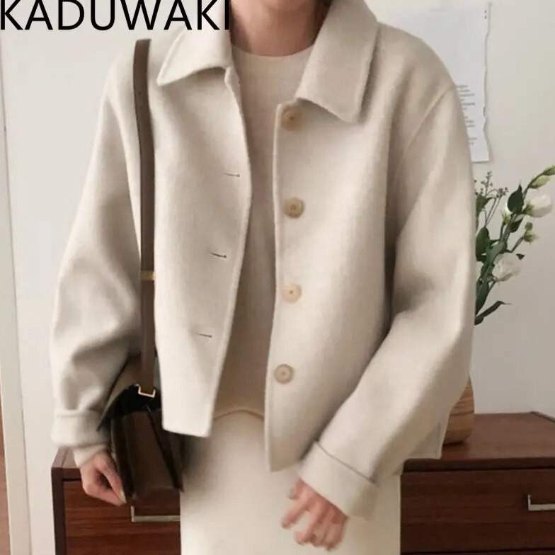 READY STOCK Outer Jaket Wanita Musim Dingin Korean Chic Autumn Winter Lapel Jackets Women Loose Long