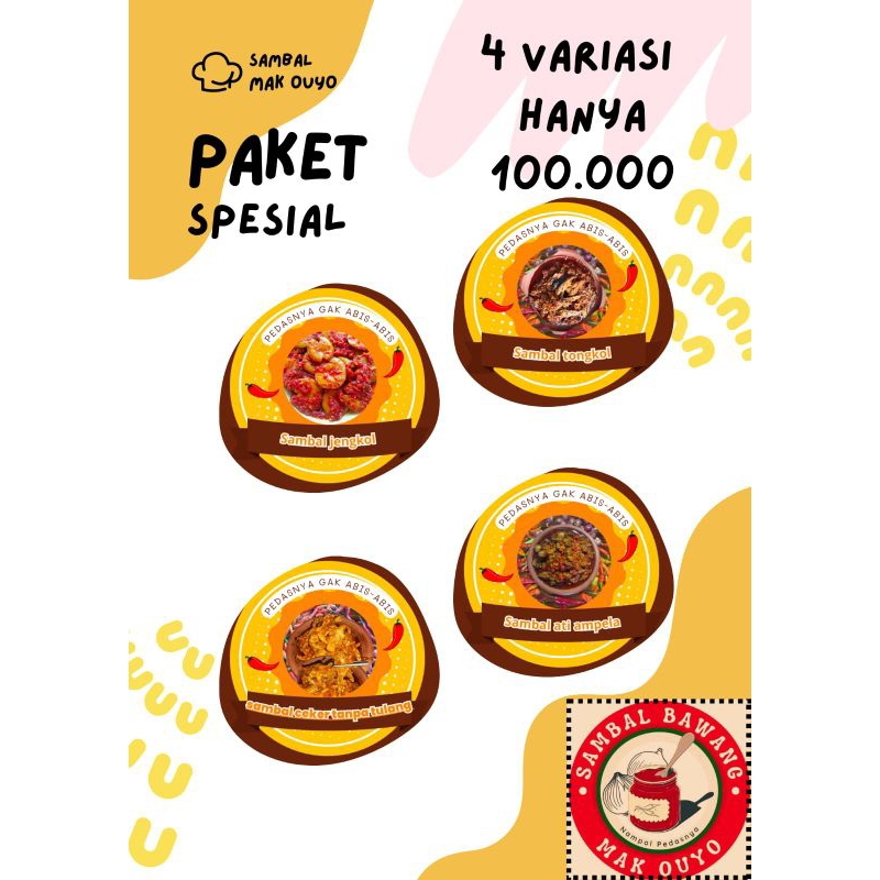 

paket sambal Mak ouyo 4 variasi 100.000