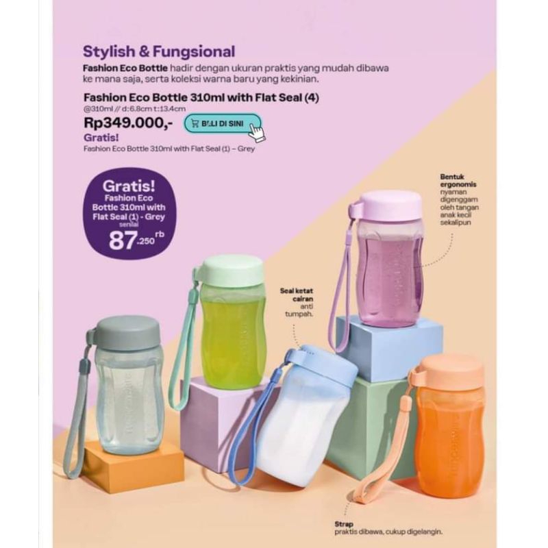 Botol Minum Anak Tupperware Eco fashion 310ml | Botol Minum