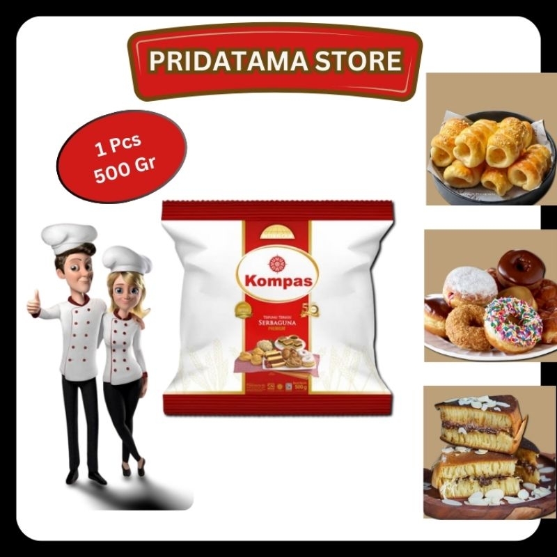 

Tepung Serbaguna Kompas 500gr/pch