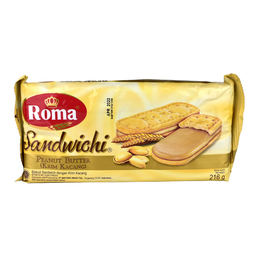 

Biskuit ROMA Sandwich Crackers Lemon Coklat Kacang