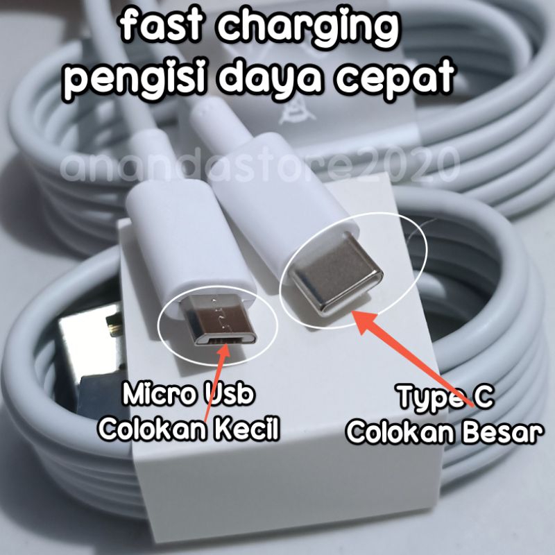 Kabel Data VIVO Original 100% Fast Charging/Pengisi Daya Cepat Usb Type C/Usb Micro Asli Copotan Hp