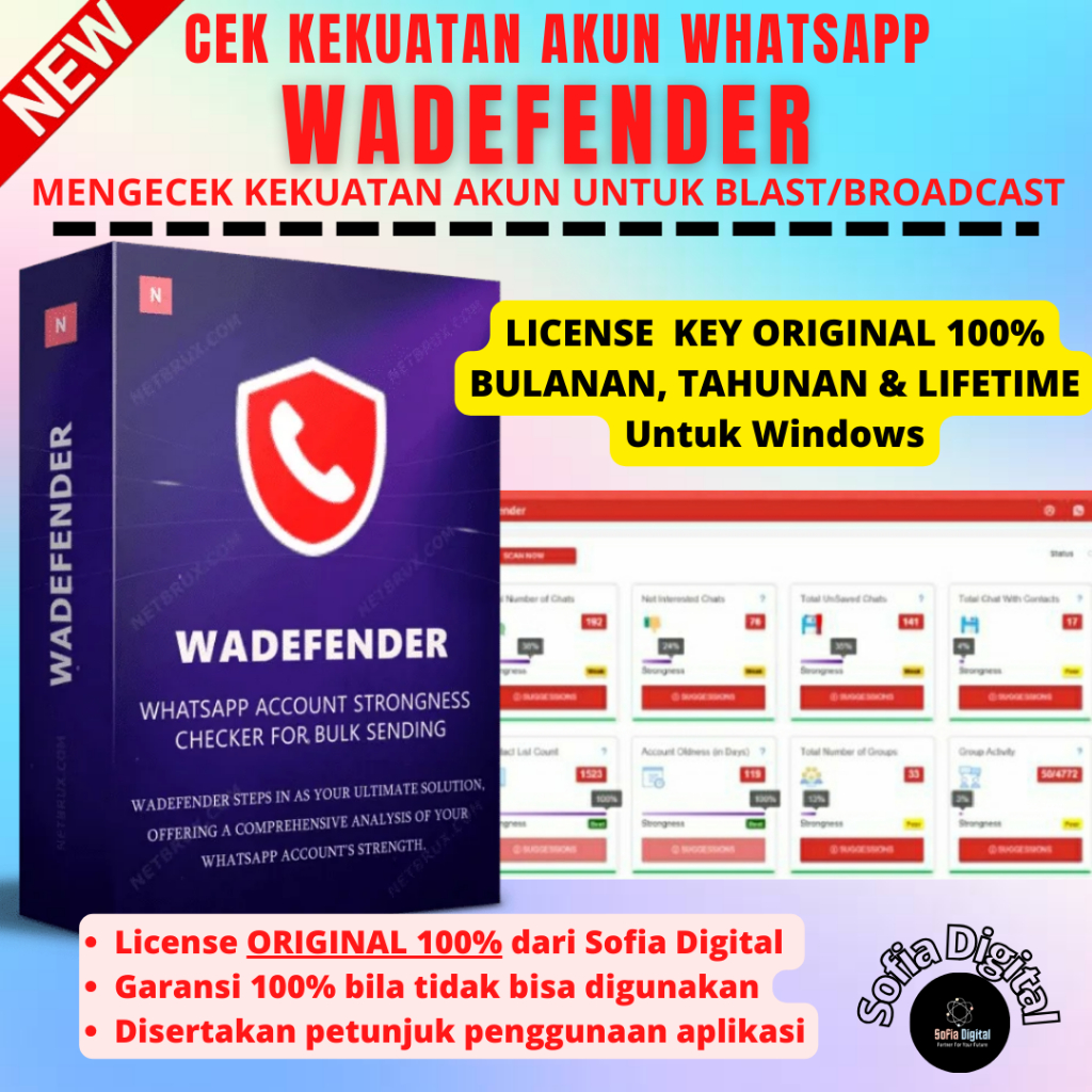 Wa Defender v5 (ORIGINAL) Cek kekuatan akun WA Sender, WaDefender, Botmaster, Best Sender