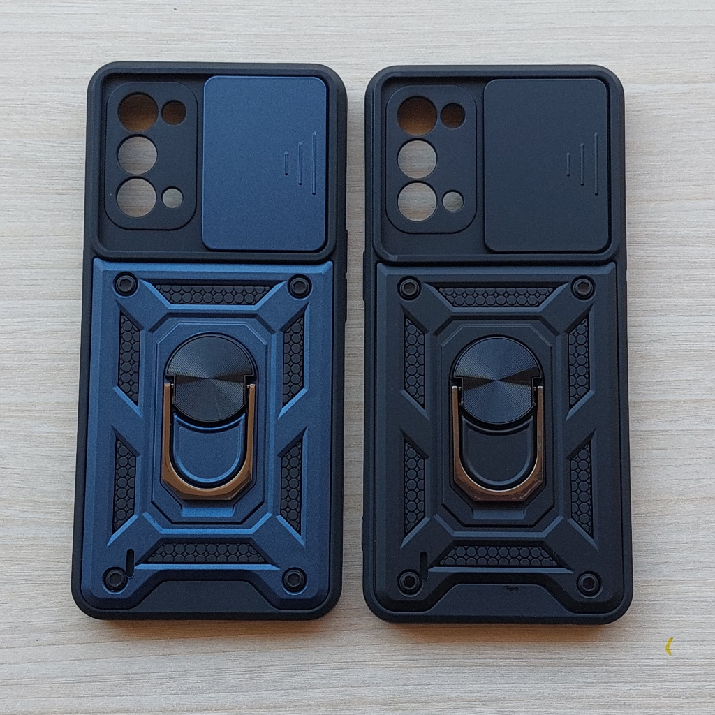 Armored Case Oppo Reno 5 Reno5 4G 5G / casing hard lens cover ring kickstand anticrack