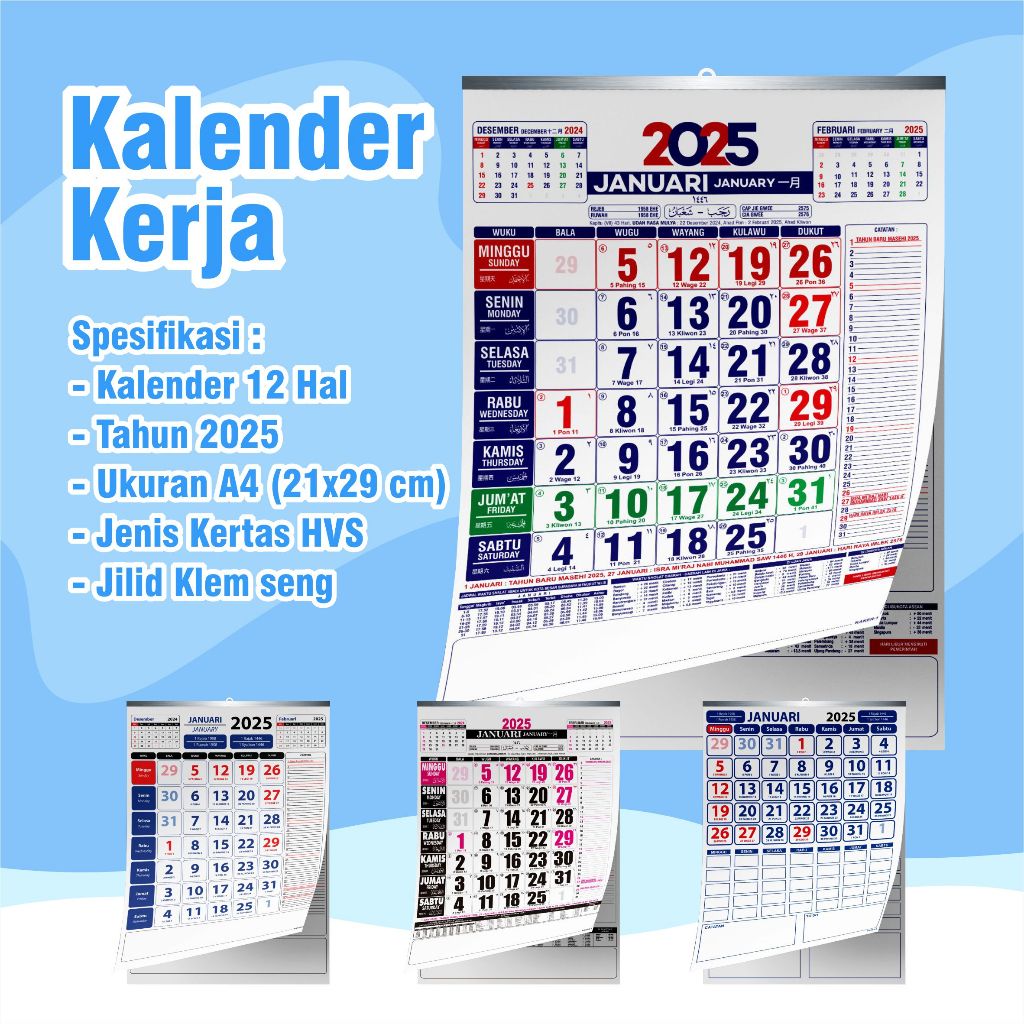 

Kalender Kerja - Kalender kerja dinding - kalender kerja hvs dinding
