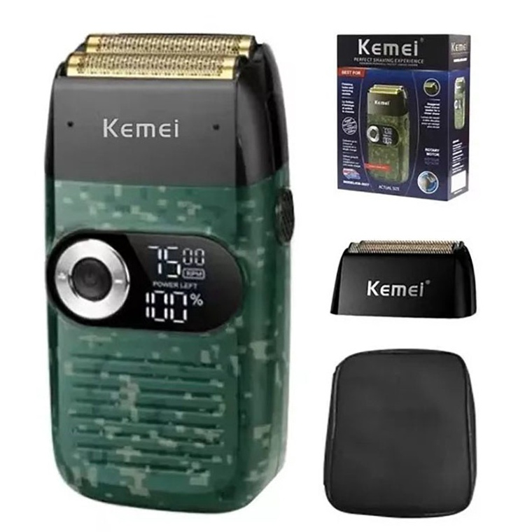 Serbuuuu Kemei KM227 ARMY Digital Shaver Kemei 227 Alat Cukur Kumis Jenggot