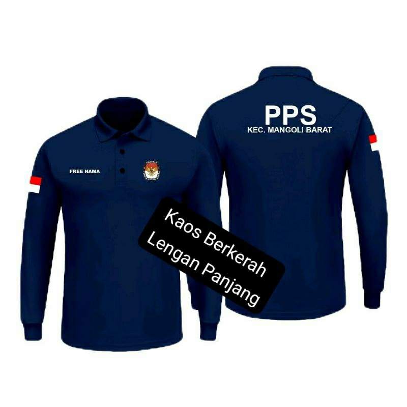 KAOS LENGAN PANJANG BERKERAH PPS KEC.MANGOLI BARAT FREE NAMA DIKAOS COD