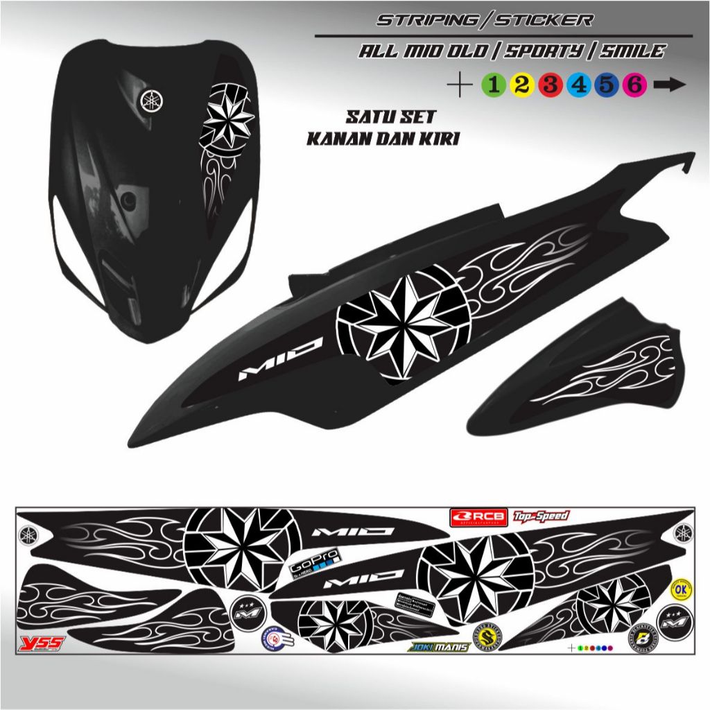 STIKER MIO SMILE MOTIF SIMPLE RACING STRIPING MIO