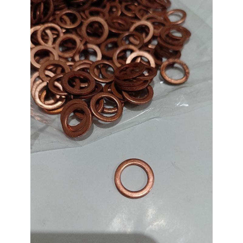[ 1 PCS ] RING TEMBAGA UKURAN DRAT 14 LOSPACK POLOSAN RING UNTUK BAUT SELANG CAKRAM TEBAL