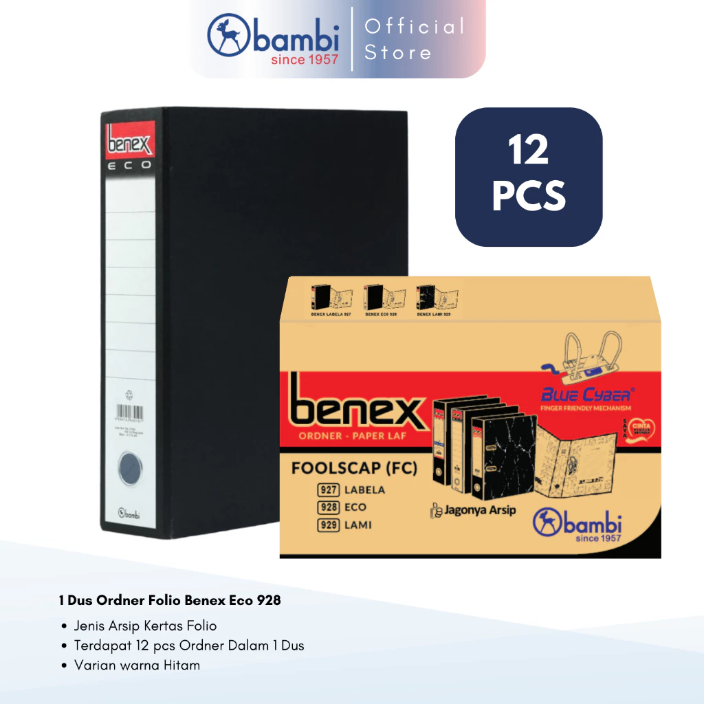 

1 DUS Benex Eco Ordner Folio JUMBO SIZE 75 mm Paper Lever Arch File Folio kode 928