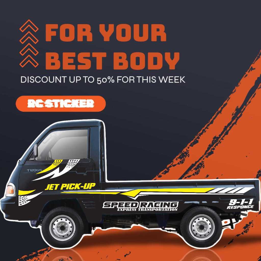 Stiker Cutting Mobil Pick up Mitsubishi COLT T120ss Stiker List Body Pick-up Colt T120ss terbaru