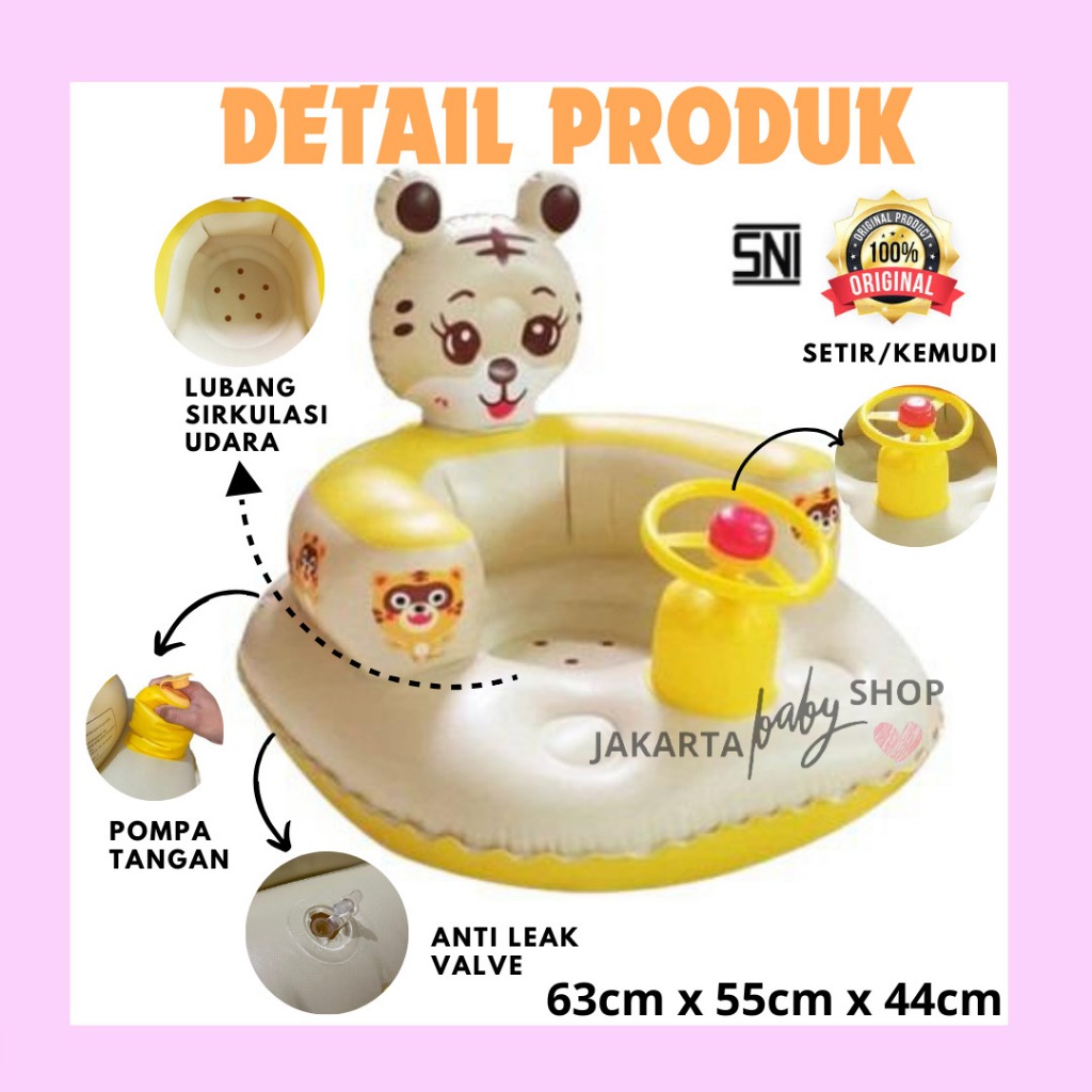 Sofa Tiup Bayi Belajar Duduk Tiger With Steering Wheel 63cm x 55cm x 44 / 332100 / Sofa Tiup Belajar