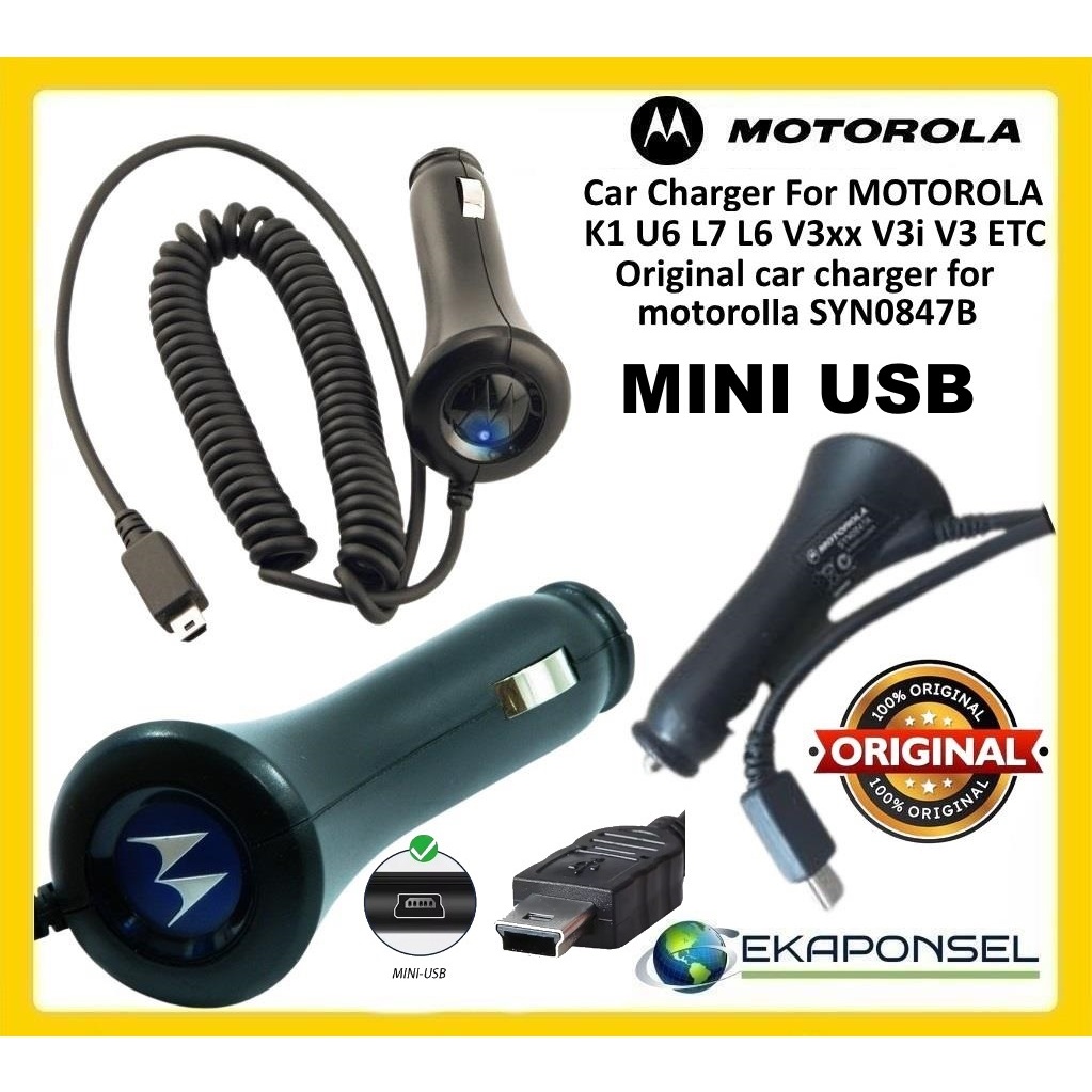 Car Charger For MOTOROLA K1 U6 L7 L6 V3xx V3i V3 ETC-SYN0847B