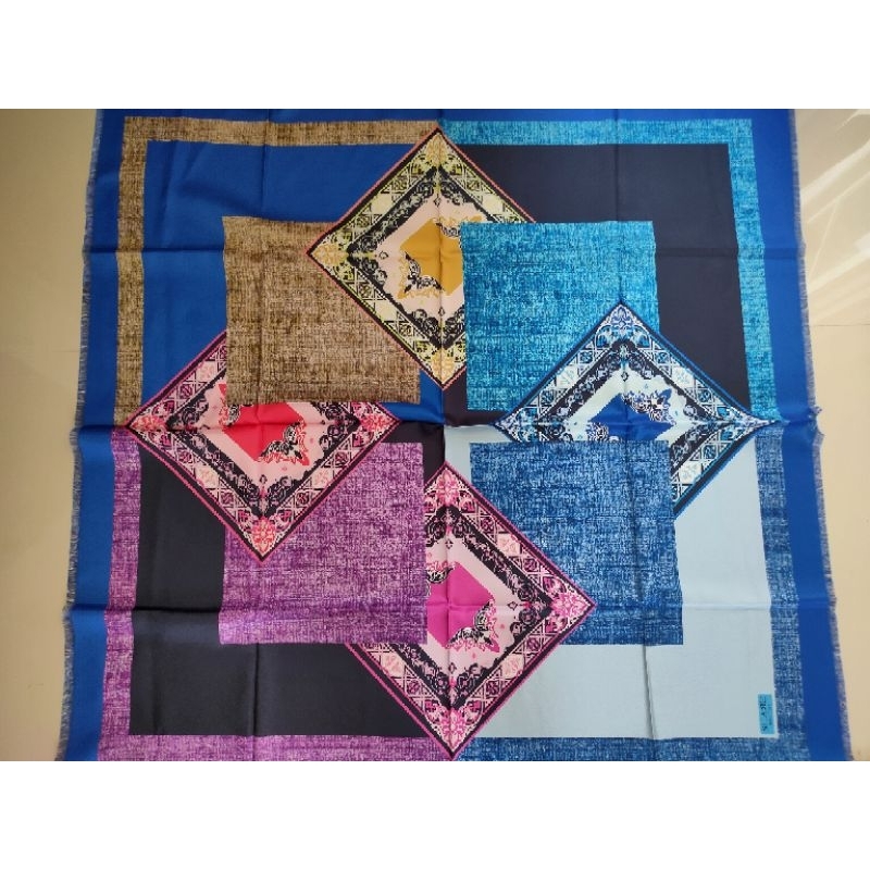Tafta Eşarp Biru Scarf Turki hijab kaku Kerudung turki