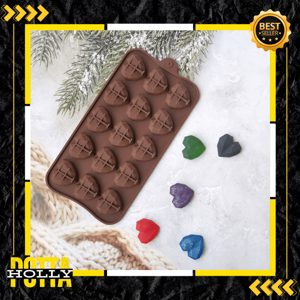 POTTAHOLLY Cetakan Love Silikon BPA Free Tahan Panas Coklat Pudding Agar-Agar Susu Es / cetakan pudi