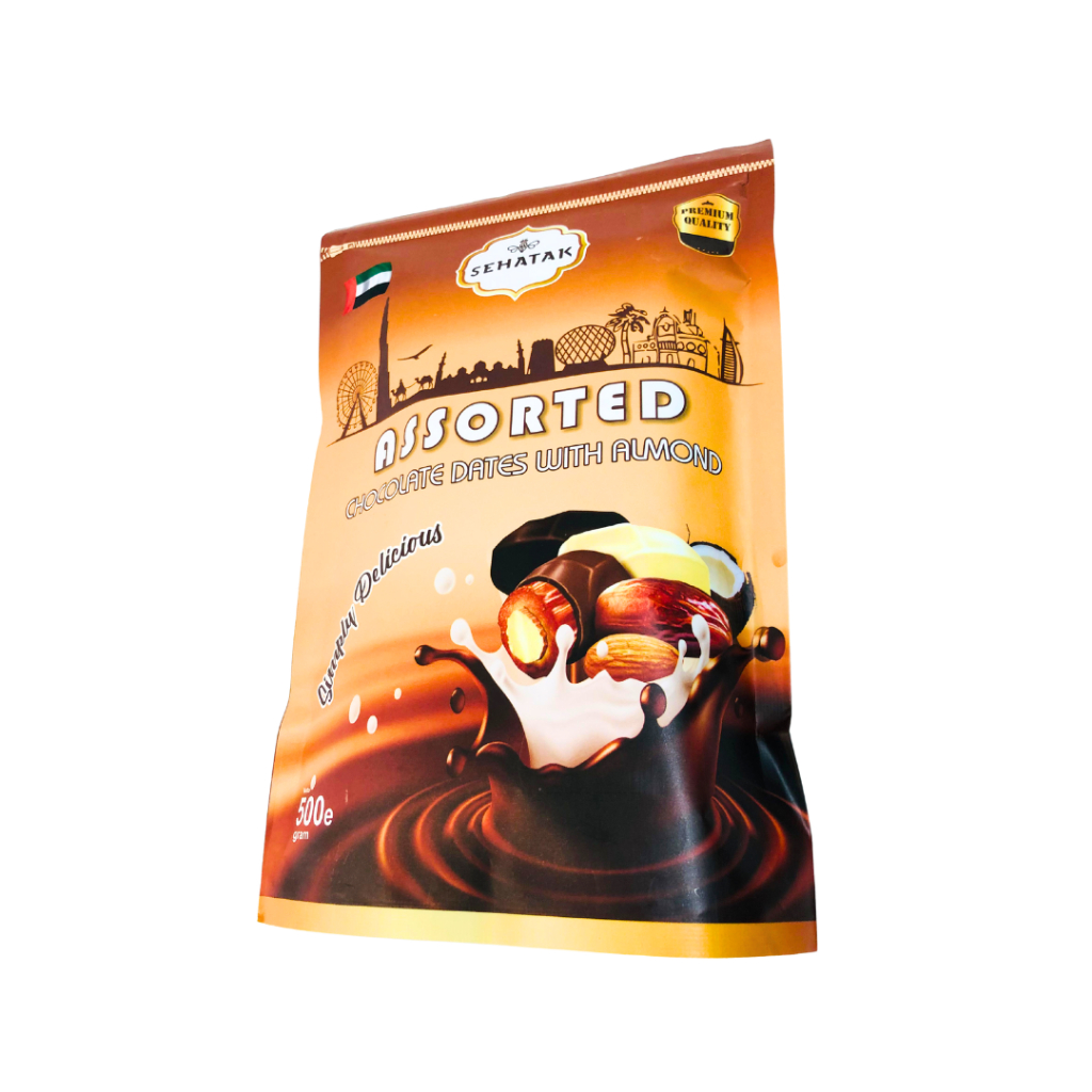 

Cokelat Kurma Almond Premium Assorted 500gr Best Quality oleh oleh haji dan umroh - Elshanum Pusat