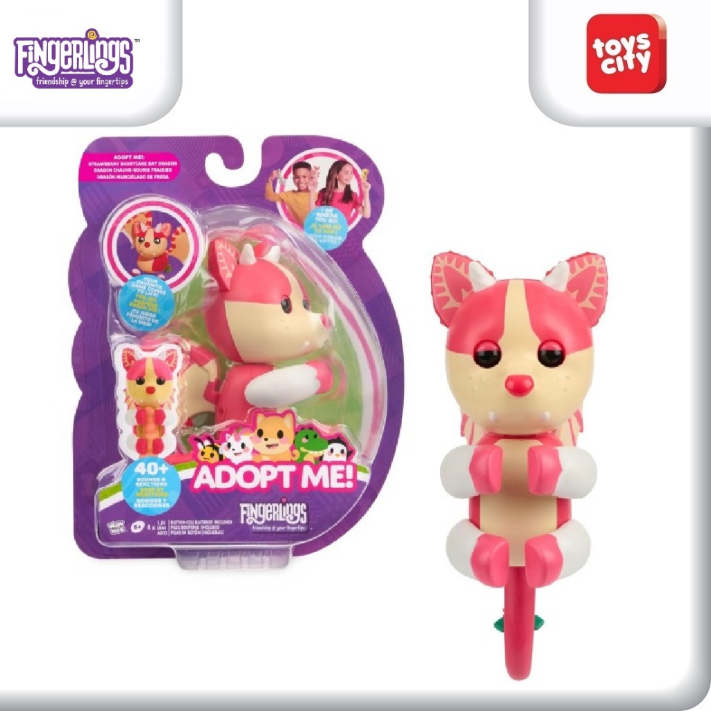 Fingerlings x Adopt me Strawberry Shortcake BAT Dragon New 2024 REACTS to Touch 40+ Sounds and React