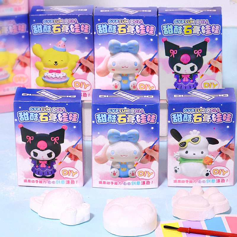 MAINAN EDUKASI ANAK MEWARNAI GYPSUM KARAKTER SANRIO DENGAN CAT AIR GYPSUM DOLL MEWARNAI GYPSUM MAINA