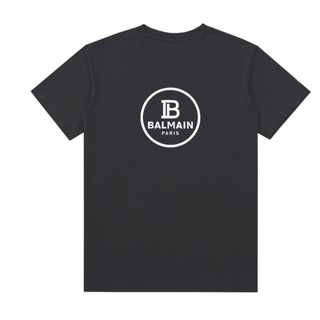 Baju Kaos Distro Pria / Wanita  Balmain - T shirt Sablon Unisex White Cotton24s