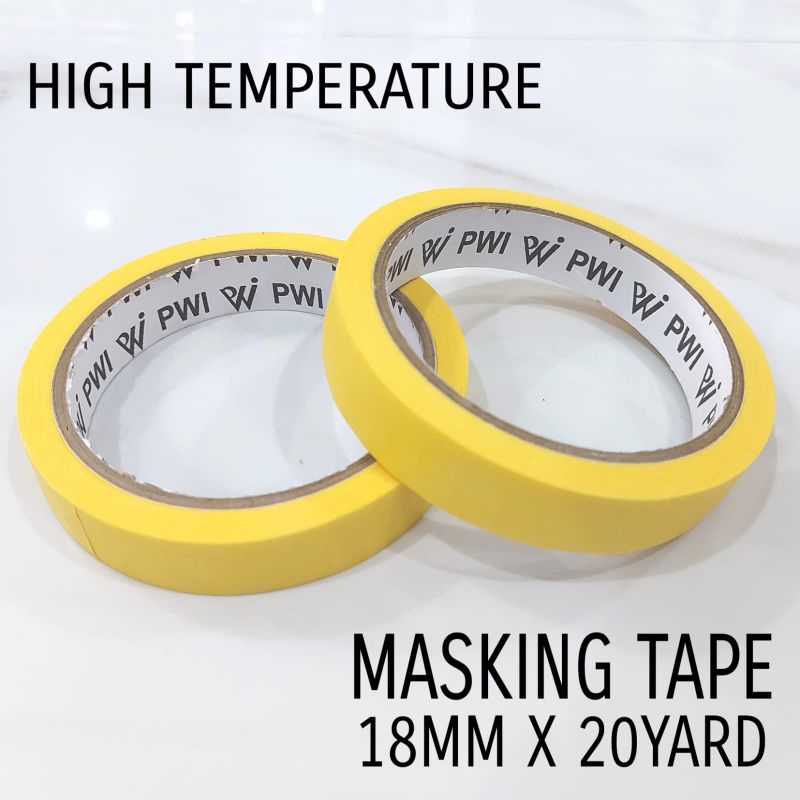 

Masking Tape Kuning 18mm x 20yard PWI / Isolasi Kertas