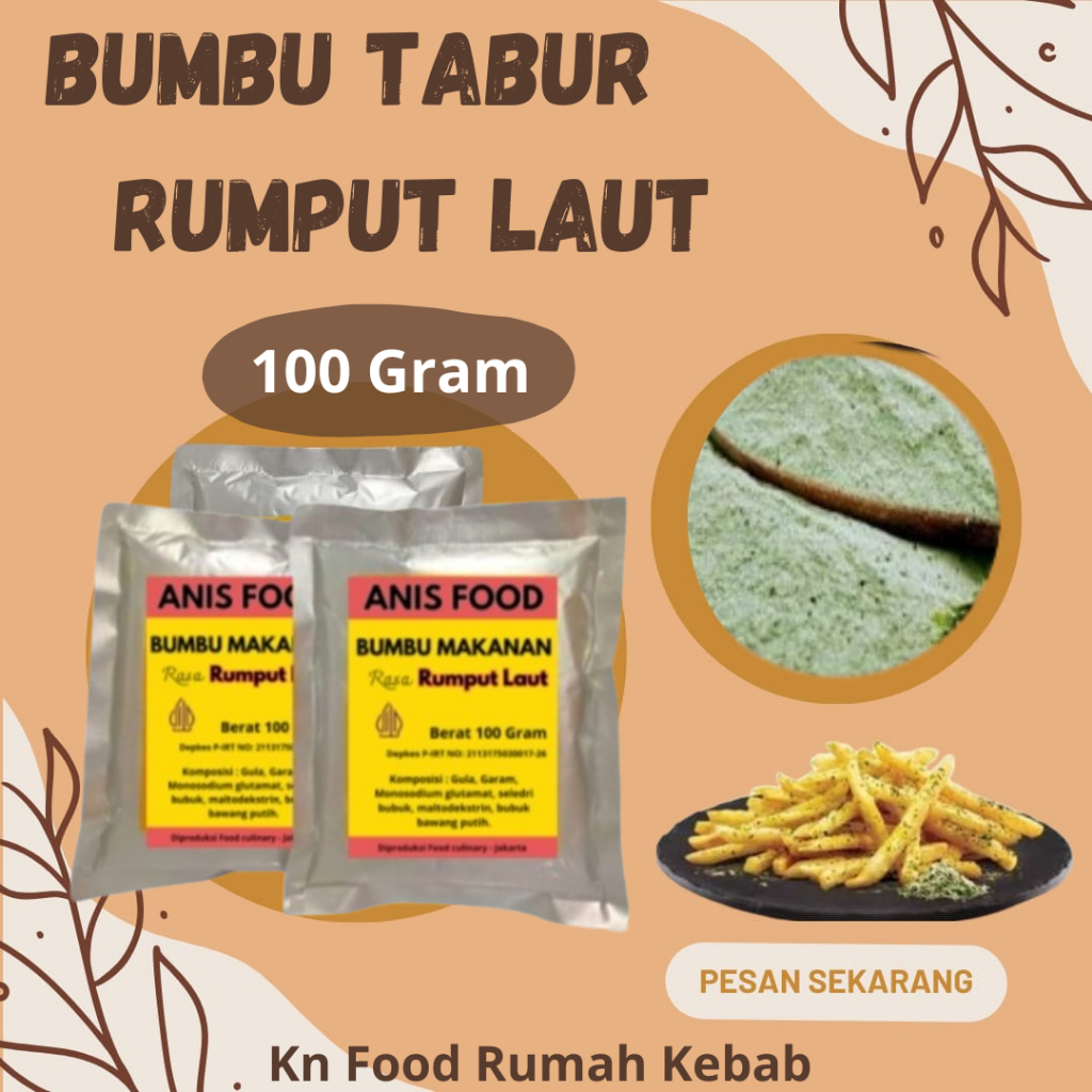 

BUMBU TABUR ALA SHIHLIN ANIS FOOD RASA RUMPUT LAUT KEMASAN 100 GRAM