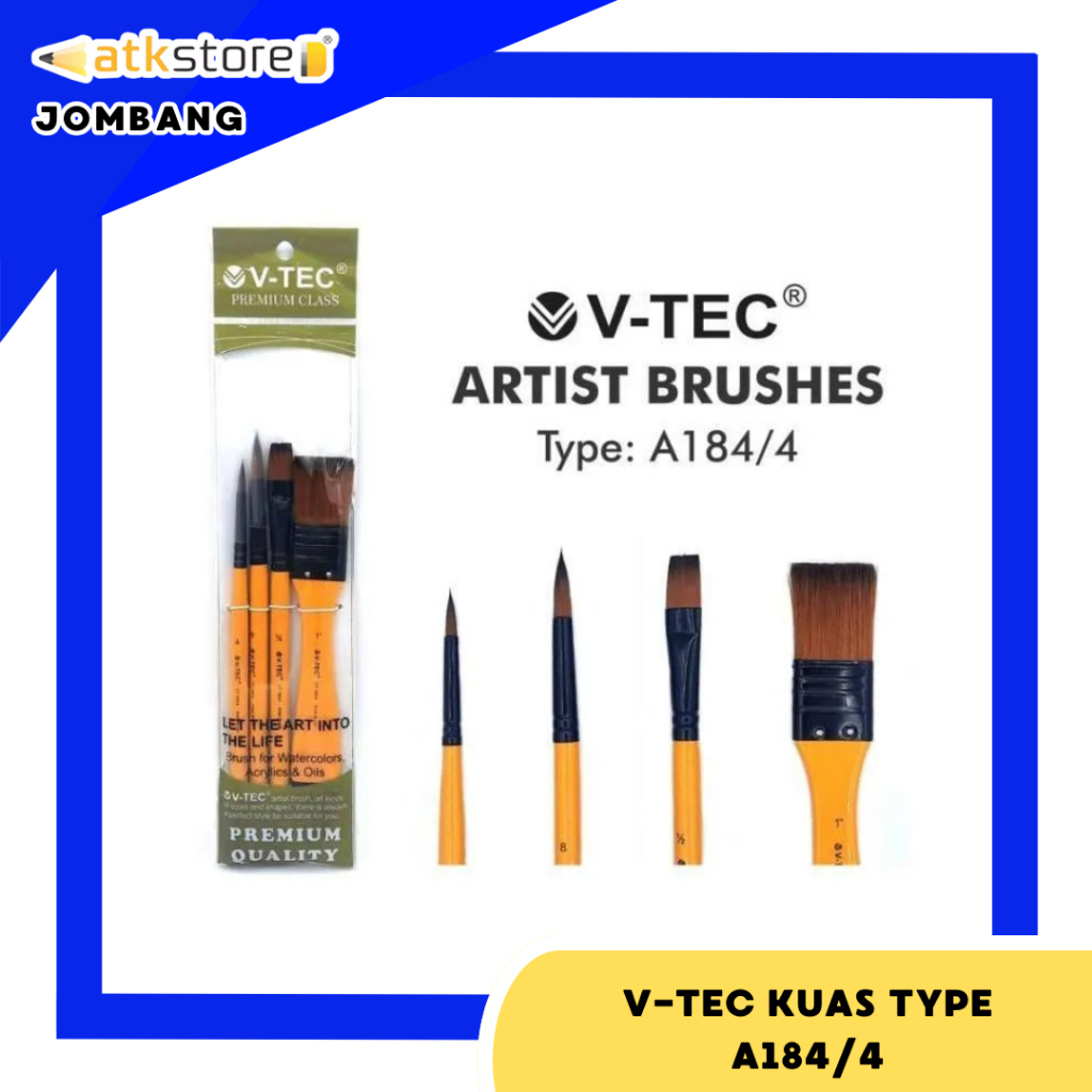 

VTEC KUAS LUKIS TYPE A184 - KUAS LUKIS - KUAS LUKIS FLAT - ALAT TULIS SENI - ATJ