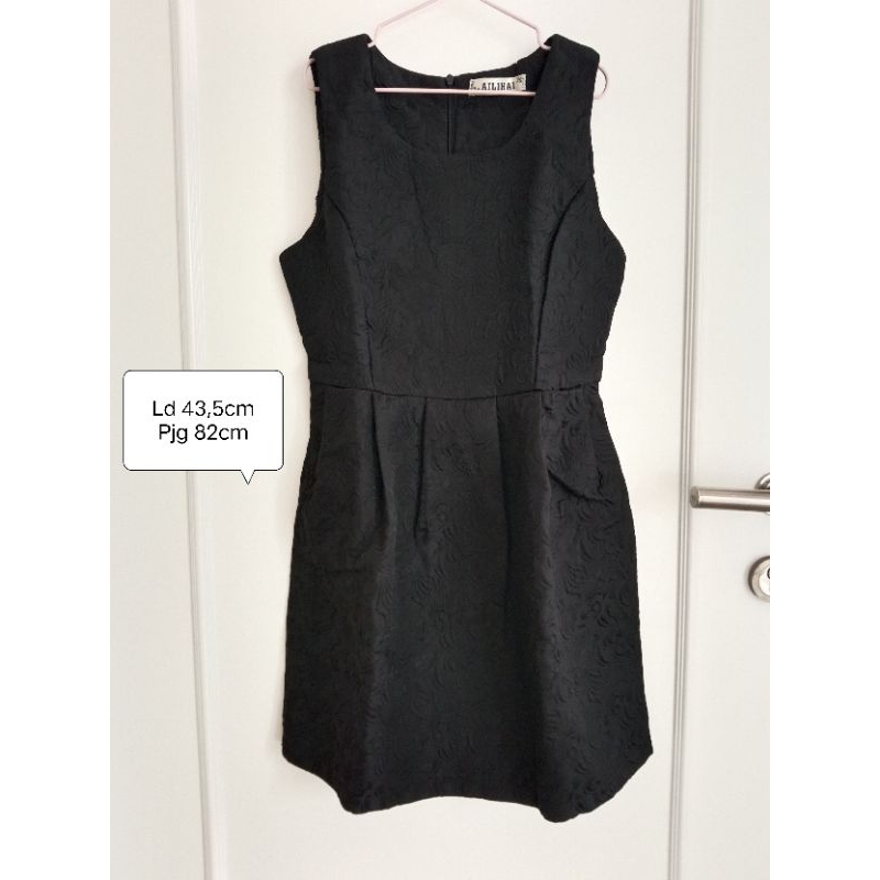 [ size S] Preloved mini dress hitam tebal little black party dress ABG remaja