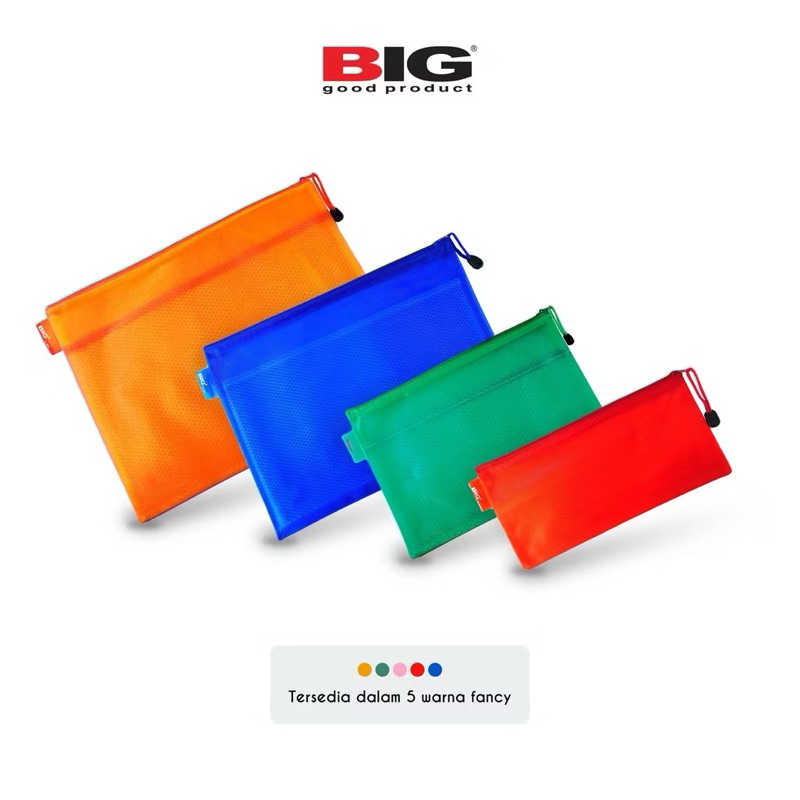 Map Resleting BiG Pocket Zipper Folder File Polos Warna A6-A5-A4-F4