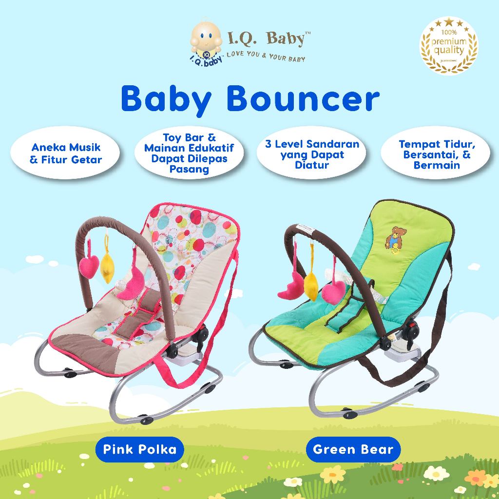I.Q. BABY 2-in-1 Baby Bouncer / Kursi Goyang Bayi / Ayunan Bayi / Bouncer Bayi/ Kursi Goyang Manual 