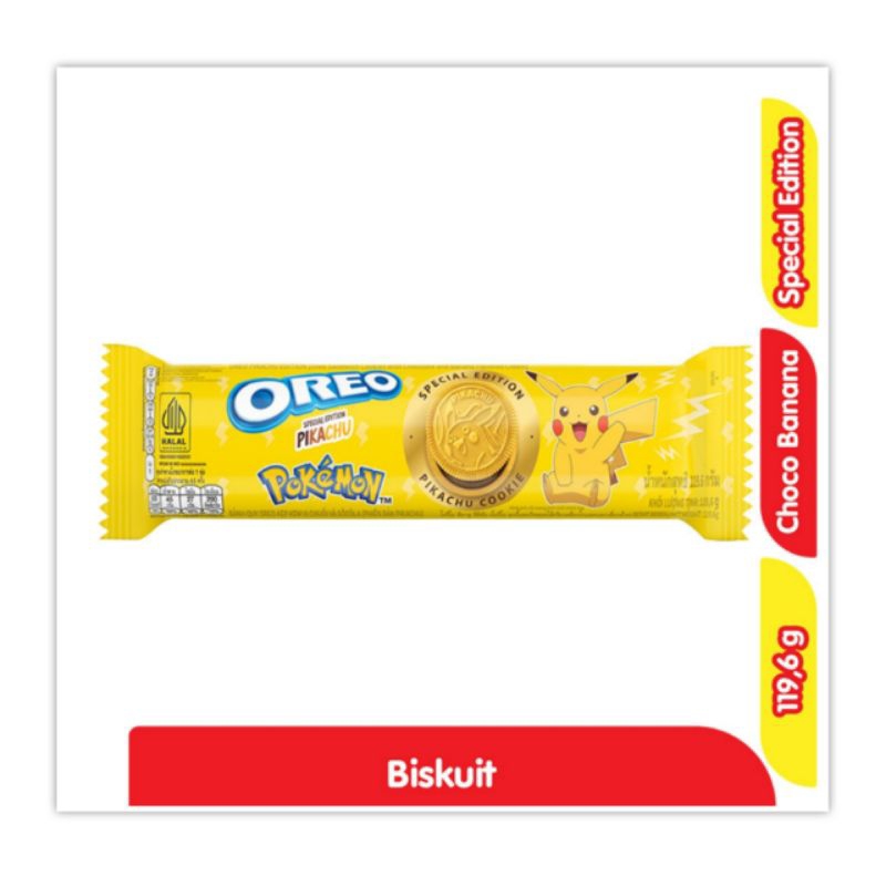 

Oreo Pokemon Pikachu Biskuit Cookies Chocolate Banana 119,6 gr Cemilan