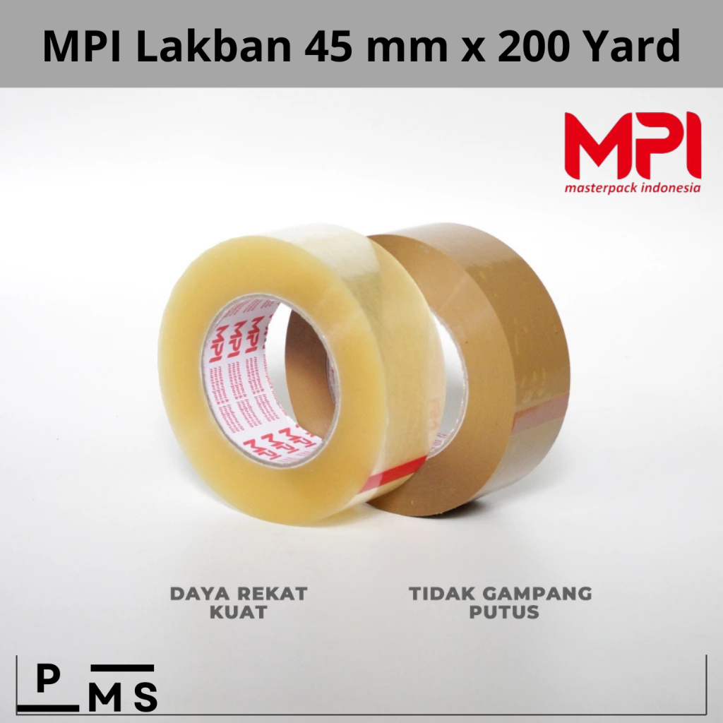 

Lakban MPI 200 Yard 45 MM X 200 YARD Bening/Coklat Harga Termurah Kualitas Terjamin Tebal 45 Micron Master Pack Indonesia