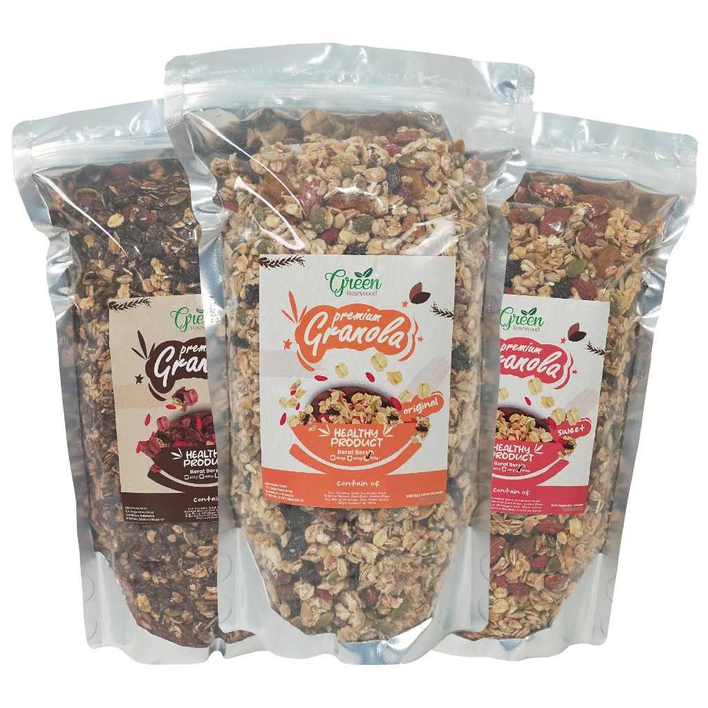 

GRANOLA PREMIUM 900 GR - GRANOLA 900 GRAM - SEREAL SEHAT 900GR (ORIGINAL, MANIS, COKLAT)