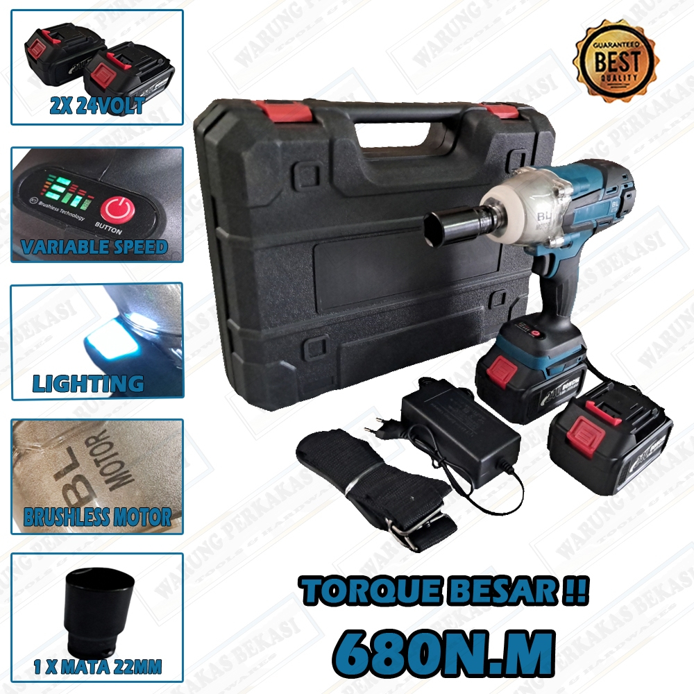 Germany BRUSHLESS MOTOR TORQUE BESAR 680 N.M JLD TOOL 48Vf - 88Vf 1/2" Cordless Impact Wrench Batera