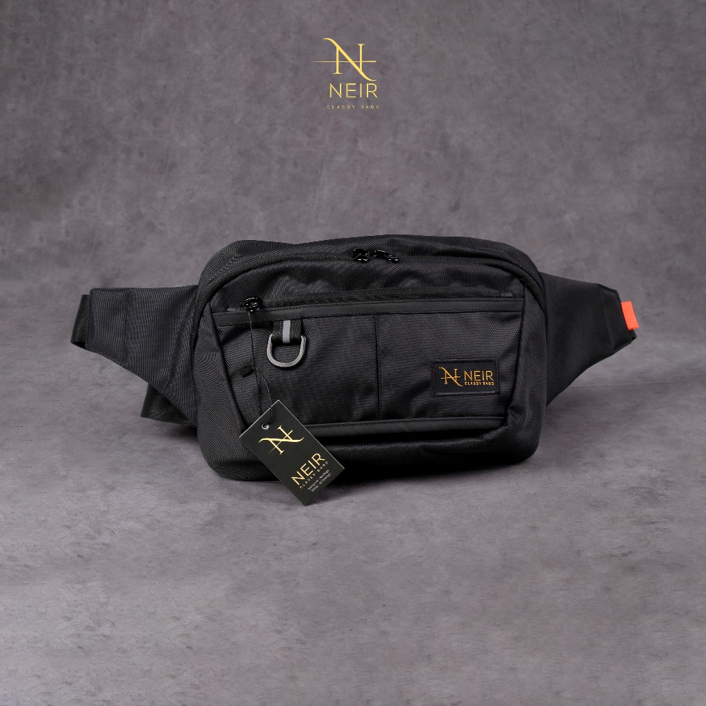 Tas Selempang Pria NEIR Yume Black Original Waistbag Distro Premium Free Paperbag