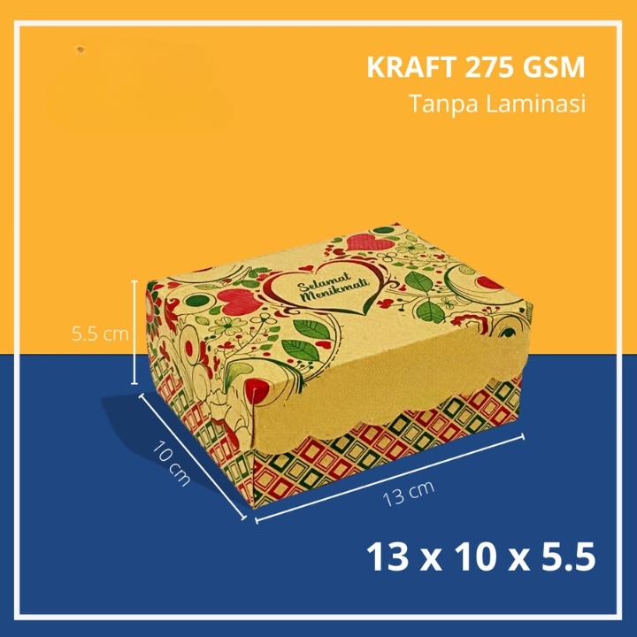 

(25pcs) Kotak Snack Motif Batik Love Box Hampers Makanan Kering Lemper Size 13x10x6cm