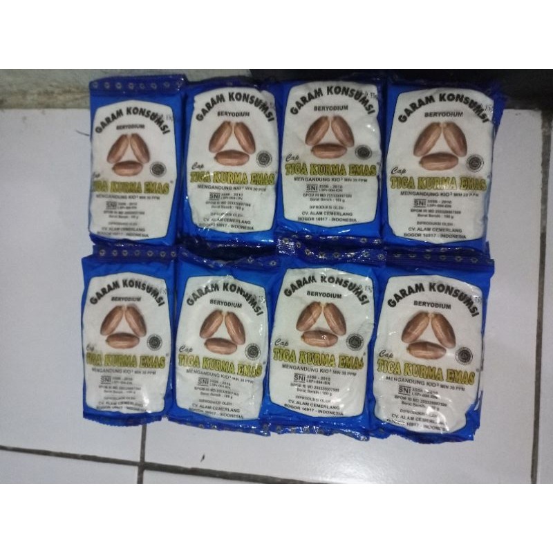 

Murah Garam Dapur Cap Tiga Kurma Emas Kemasan 40 pcs