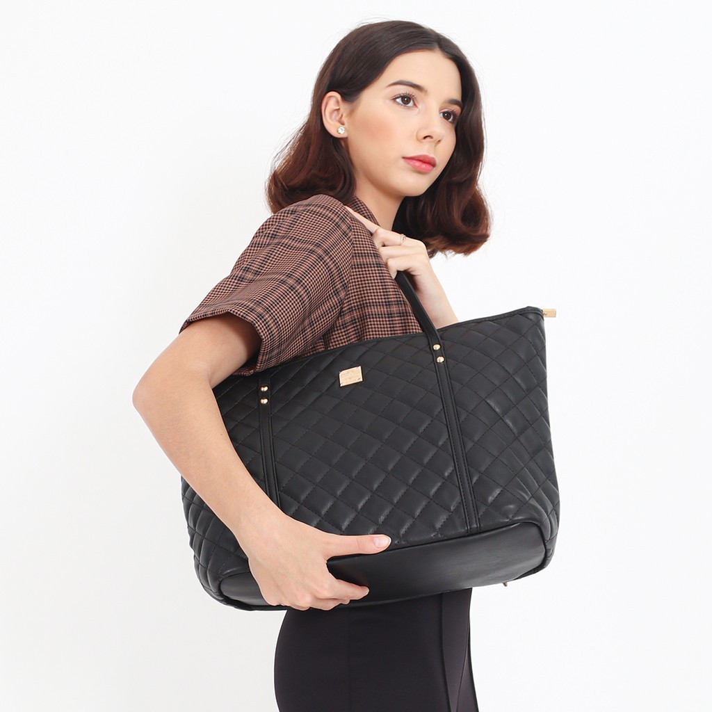 new honyan tote bag resleting wendy - kulit sintetis elegan