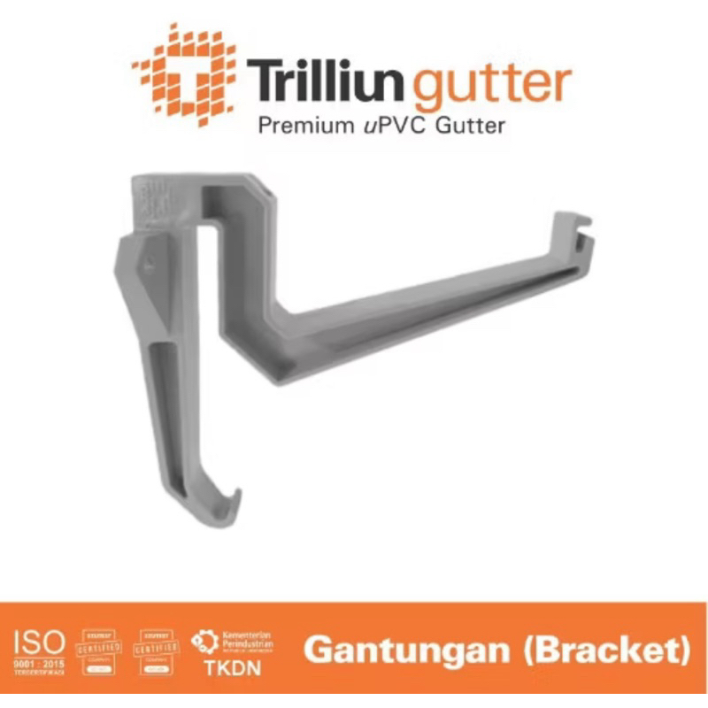 GANTUNGAN TALANG KOTAK Fitting Talang uPVC Trilliun Bracket (140)  Talang Air Gantungan