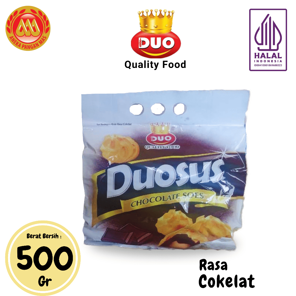 

DUO Duosus Kue Sus Kering Isi krim Cokelat / Vanilla / Blueberry / 1 Pack - Netto 500gr Snack Cemilan Anak Murah